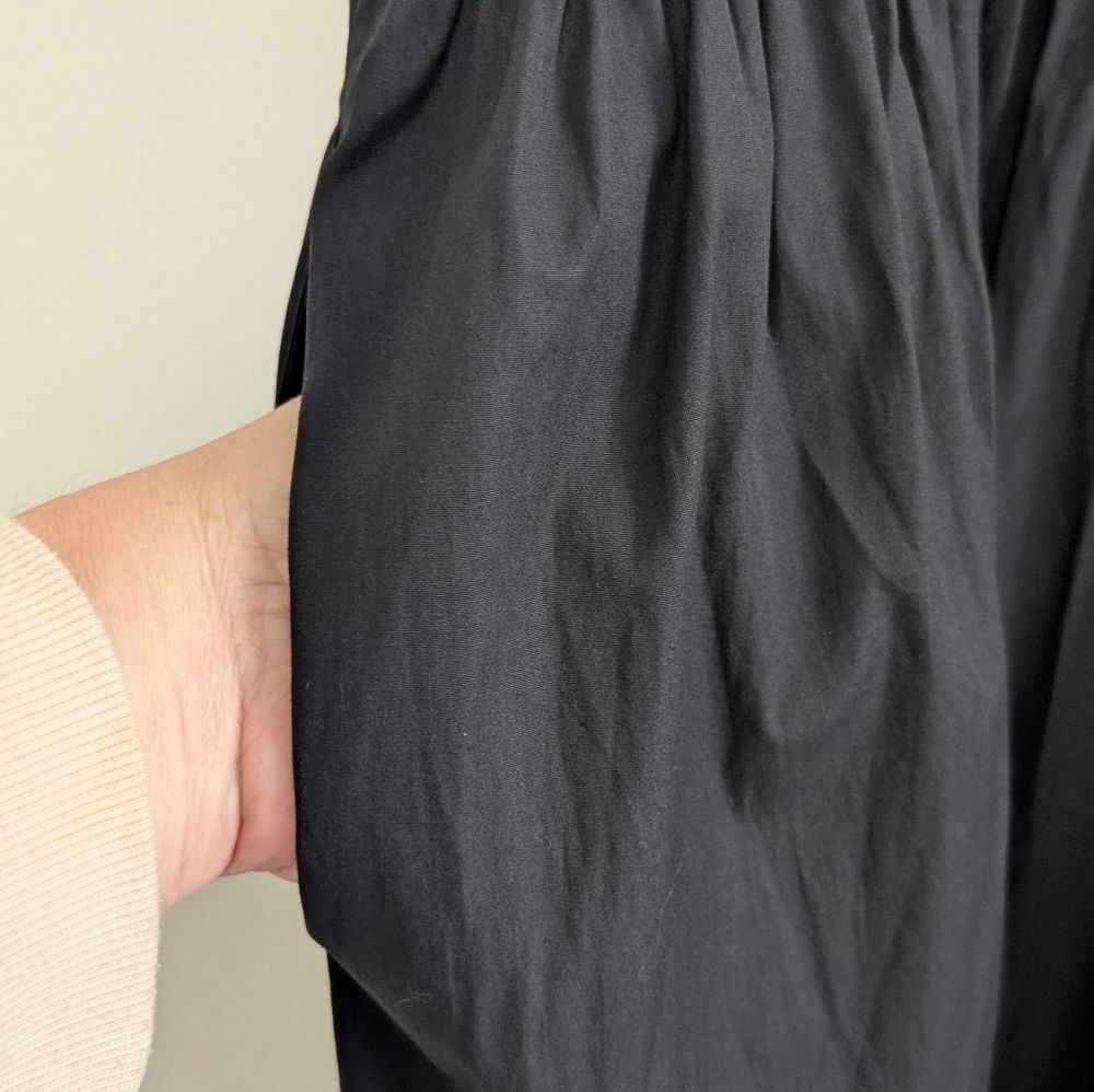 Madewell Black Mixed Poplin Scoopneck Maxi Dress XXS NWT Minimalist Quiet Luxury - Picture 9 of 11